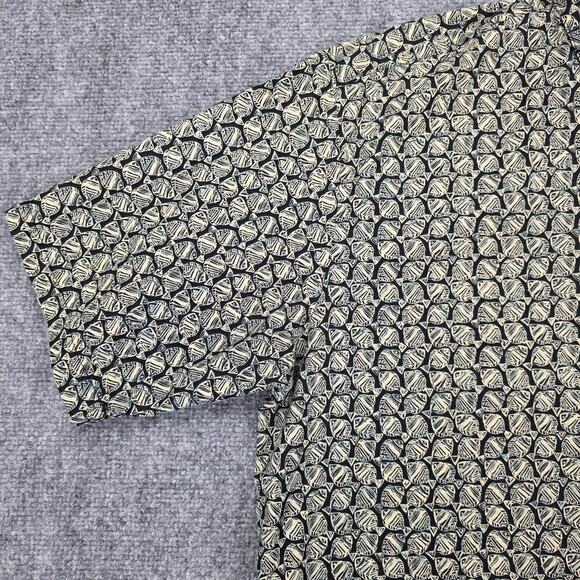Tori Richard Shirt Mens XL Black Tan Fish Print Aloha Hawaiian Made in USA Camp - Picture 9 of 15